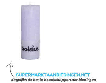 Bolsius Stompkaars rustiek pastel paars 19 cm aanbieding