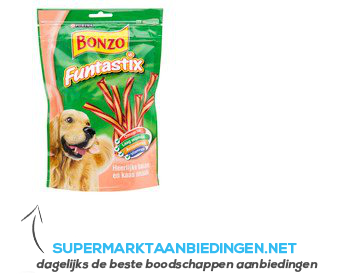 Bonzo Funtastix bacon en kaas aanbieding