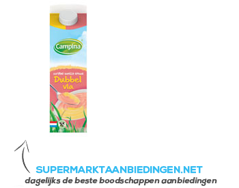 Campina Dubbelvla aardbei/ vanille. aanbieding