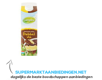 Campina Dubbelvla chocolade/ vanille aanbieding