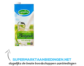 Campina Halfvolle biologische melk houdbaar aanbieding