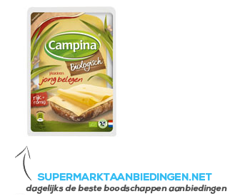 Campina Kaas jong belegen biologisch 50 plakken aanbieding