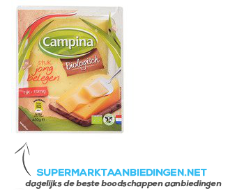 Campina Kaas jong belegen biologisch 50 stuk aanbieding