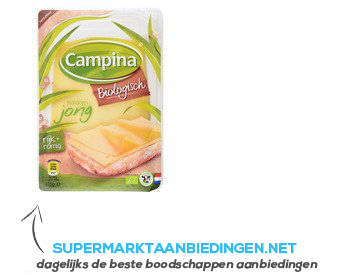 Campina Kaas jong biologisch 50 plakken aanbieding