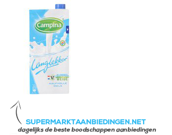 Campina Langlekker halfvolle melk aanbieding