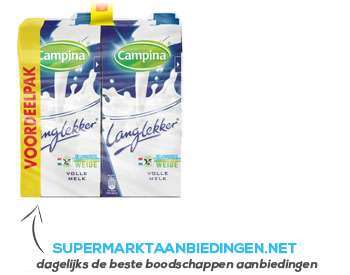 Campina Langlekker volle melk aanbieding