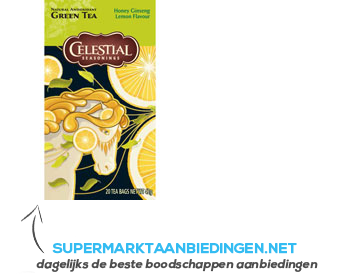 Celestial Seasonings honey lemon ginseng green tea 1-kops aanbieding
