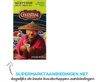 Celestial Seasonings Sleepytime decaf green tea berry-pom aanbieding