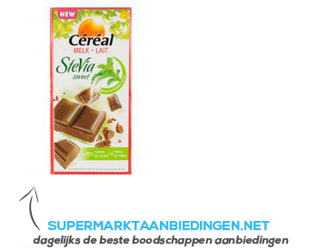 Cereal Chocoladetablet melk met stevia aanbieding