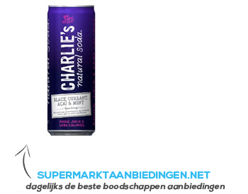 Charlie's Natural Soda black currant, acai & mint aanbieding