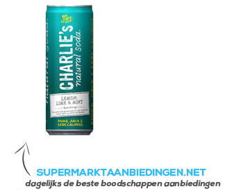 Charlie's Natural Soda lemon, lime & mint aanbieding