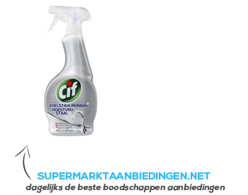 Cif Schoonmaakmiddelen roestvrij staal spray aanbieding
