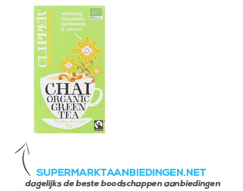 Clipper Organic green tea Chai aanbieding