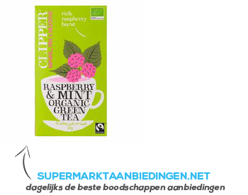 Clipper Organic green tea raspberry-mint aanbieding