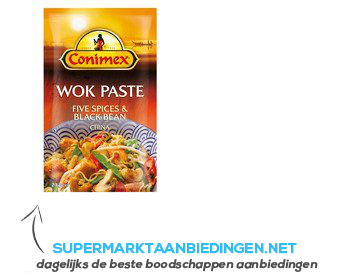 Conimex Wok paste five spices & black bean aanbieding