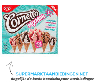 Cornetto Mix aardbei-hazelnoot- straciatella aanbieding