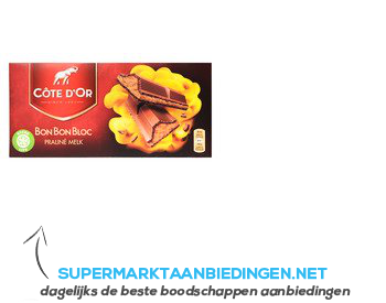 Côte d'Or Bonbonbloc praline melk aanbieding