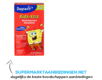 Dagravit Kids-Xtra 6-12 jaar framboos aanbieding