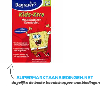 Dagravit Multivitaminen kind 2-5 jaar framboos aanbieding