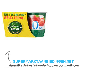 Danone Activia yoghurt aardbei 0% aanbieding