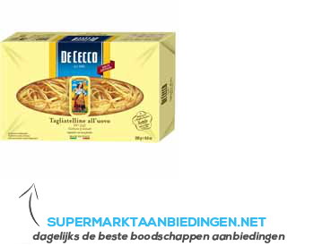 De Cecco Tagliatelline all'uovo aanbieding