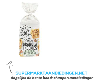 De Graanschuur Granola koekies gember en hazelnoot aanbieding