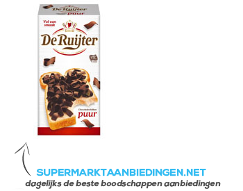 De Ruijter Chocoladevlokken puur aanbieding