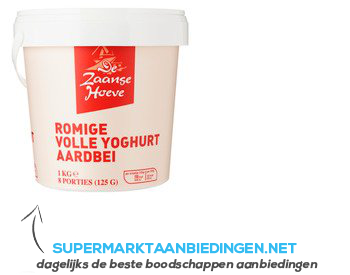 De Zaanse Hoeve Yoghurt aardbei aanbieding