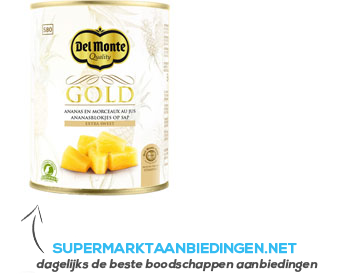 Del Monte Gold ananasblokjes op sap aanbieding