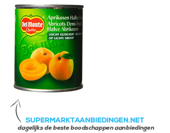 Del Monte Halve abrikozen op lichte siroop aanbieding