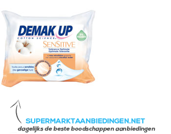 Demak'up Reinigingsdoekjes sensitive gev. huid aanbieding