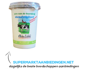 Den Eelder Boeren standyoghurt halfvol aanbieding