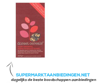 Dorset Cereals super cranberry, cherry & almond aanbieding