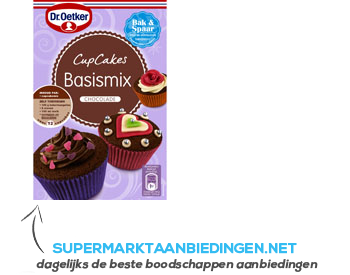 Dr. Oetker Basismix voor cupcakes chocolade aanbieding