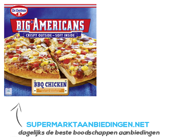 Dr. Oetker Big Americans pizza BBQ chicken aanbieding