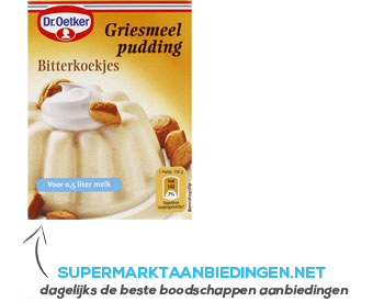 Dr. Oetker Griespudding bitterkoekjes aanbieding