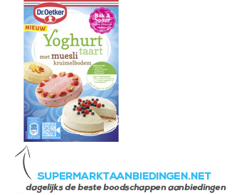 Dr. Oetker Yoghurt taart met muesli kruimelbodem aanbieding