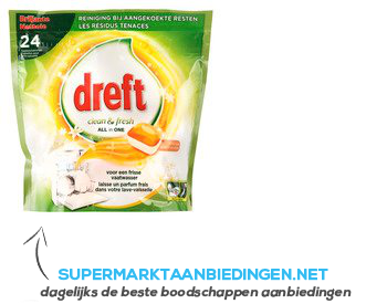 Dreft Clean & fresh tabs citrus tuin aanbieding