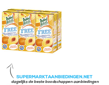DubbelFrisss Free perzik-mandarijn multipack aanbieding