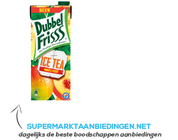 DubbelFrisss Ice tea mango & perzik aanbieding