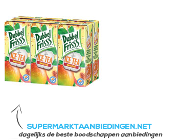 DubbelFrisss Ice tea mango-perzik aanbieding