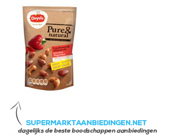 Duyvis Pure & natural cashews & almonds paprika aanbieding