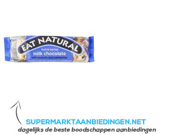 Eat Natural Peanuts/ cranberries/ cashews/ milk choc aanbieding