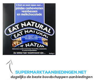 Eat Natural Peanuts cranberries milk chocolate bar aanbieding