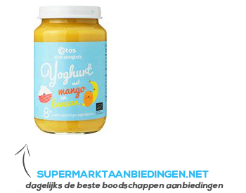 Etos Bio fruit yoghurt banaan mango 8 mnd aanbieding