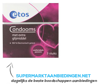 Etos Condooms met extra glijmiddel 3 stuks aanbieding