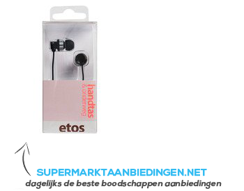 Etos In-ear headphones zwart aanbieding