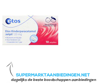 Etos Kinderparacetamol 120mg zetpillen aanbieding