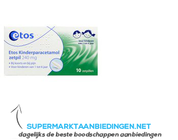 Etos Kinderparacetamol 240 mg zetpillen aanbieding