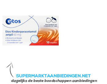 Etos Kinderparacetamol 60 mg aanbieding
